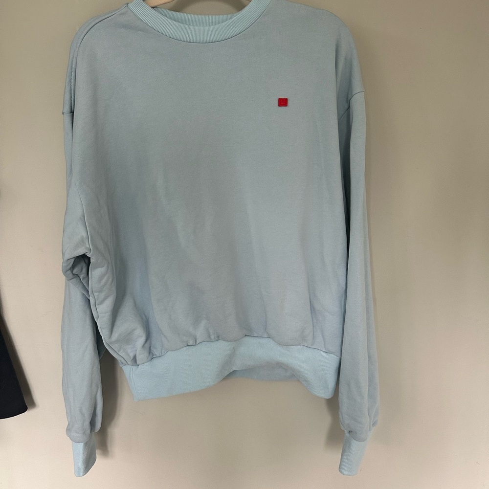 Light Blue Acne Studios Crewneck  with Red Logo